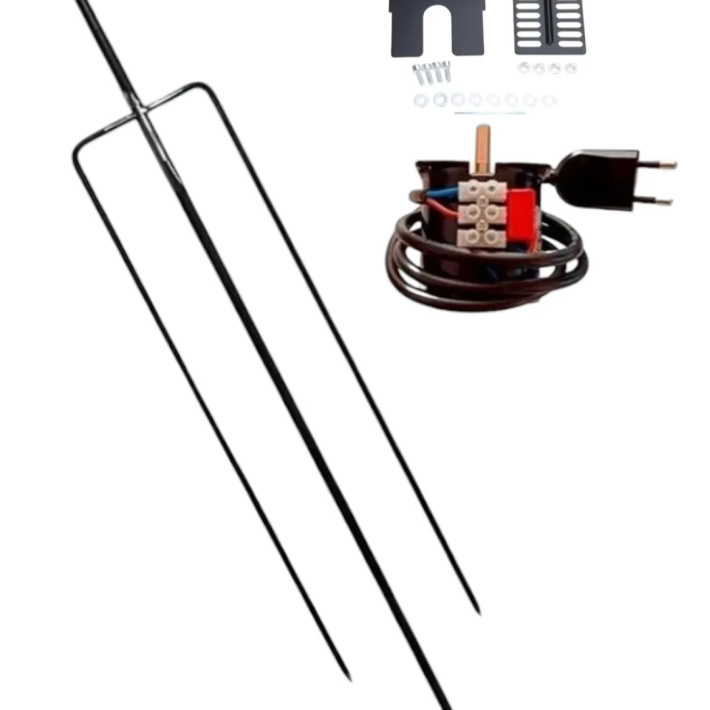 Spiedo para 35 Kg + tridente largo 120 cm + soportes