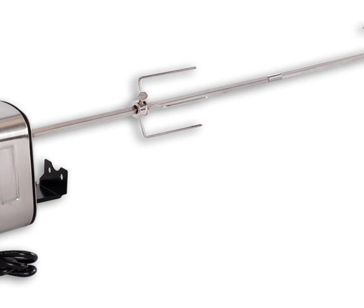 Spiedo 15 kg de acero inoxidable + tridente y tenedores 90 cm de largo